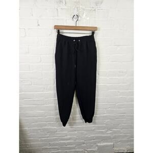 Wilfred Women's Elastic Waist Drawstring Jogger Pant Solid Black Size XS